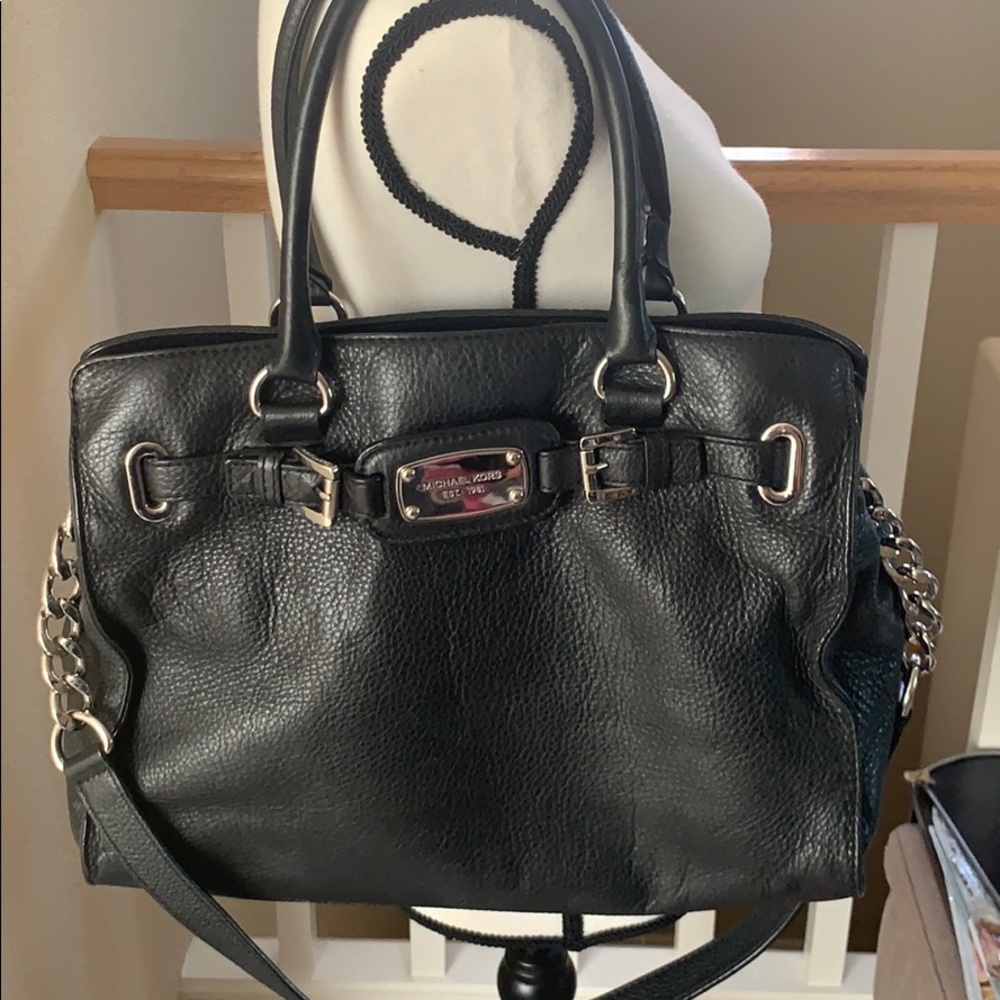 Michael Kors Hamilton Large Handbag Black Leather